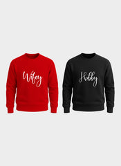 Wife Hubby Matching Couple Hoodies