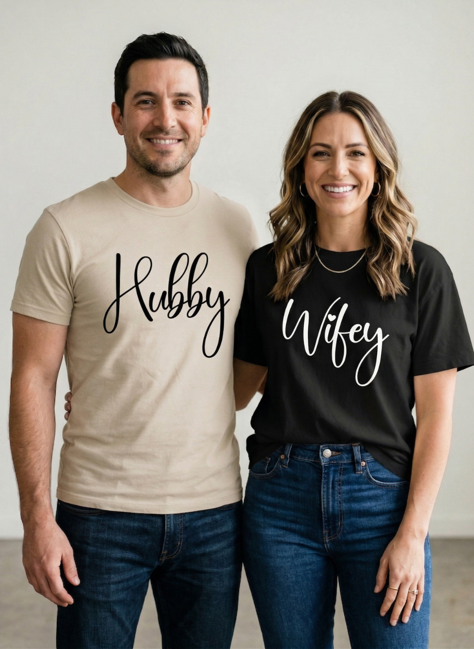 Wife Hubby Matching Couple T-Shirt