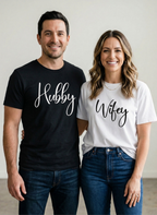 Wife Hubby Matching Couple T-Shirt
