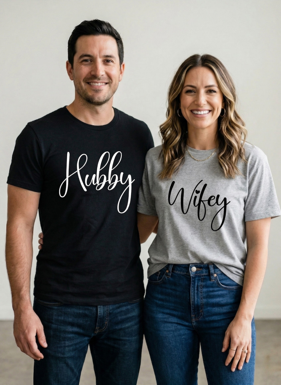 Wife Hubby Matching Couple T-Shirt